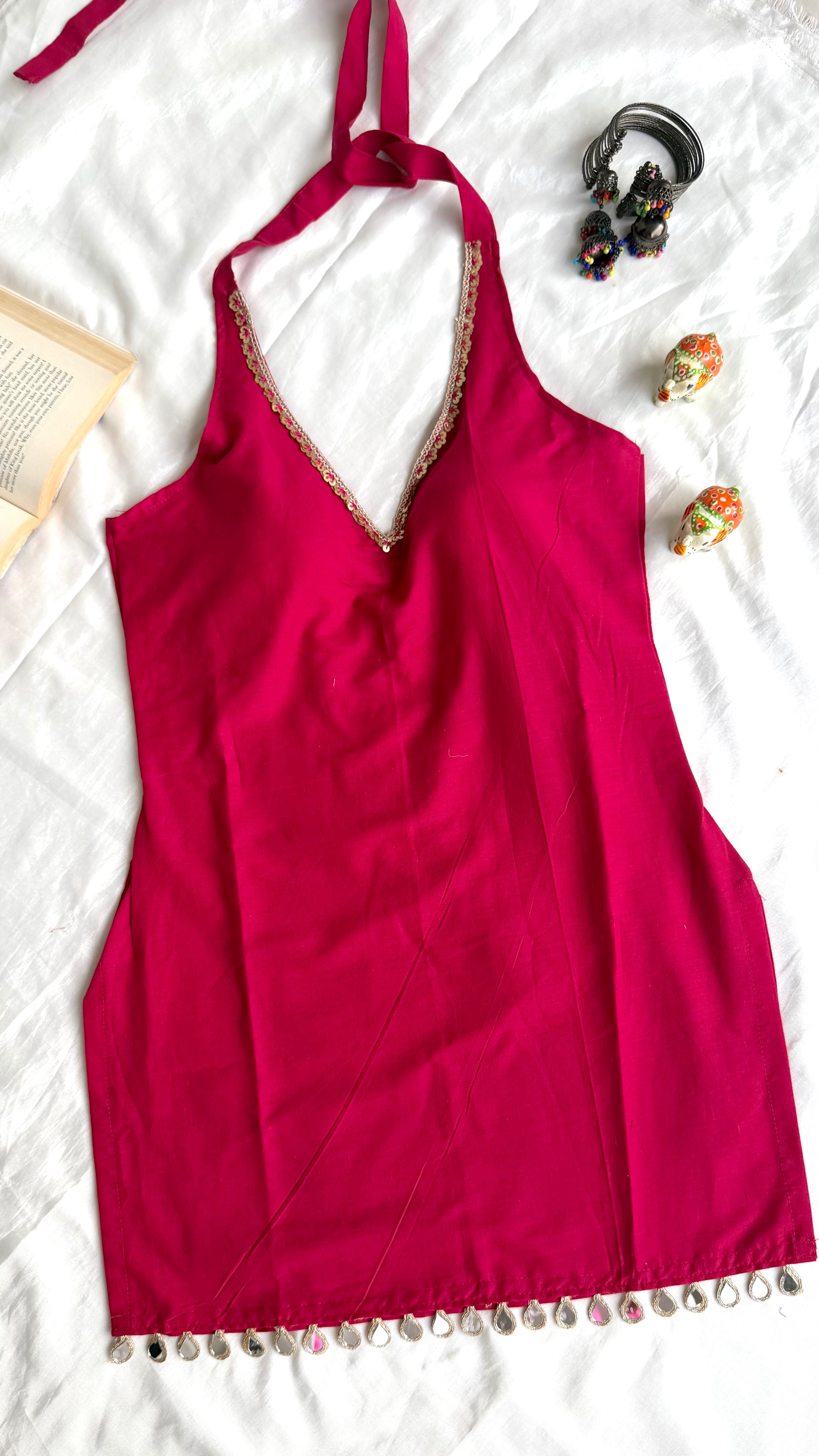 Rooh Halterneck Backless padded kurti