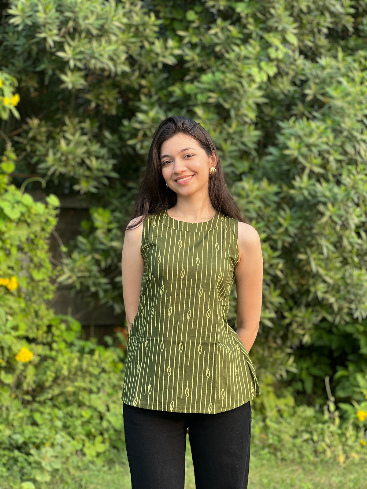 Tavisha Olive Halterneck Top