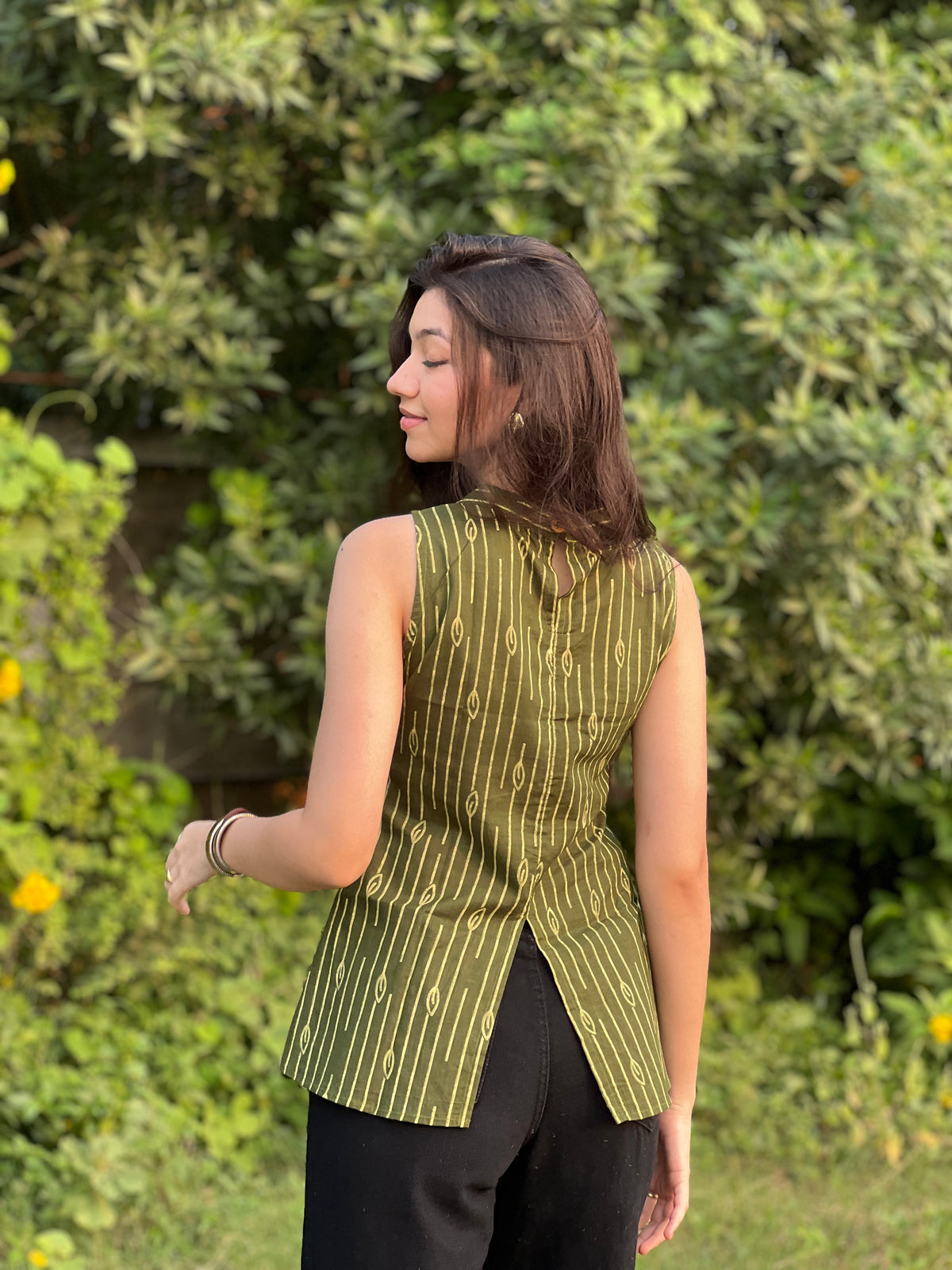 Tavisha Olive Halterneck Top