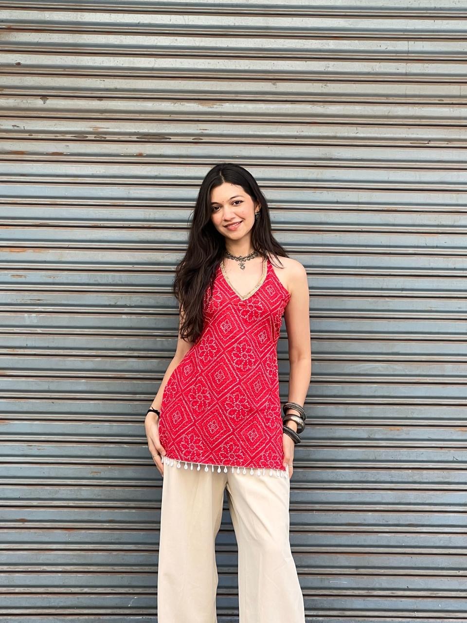 Swara Padded Halterneck Kurti