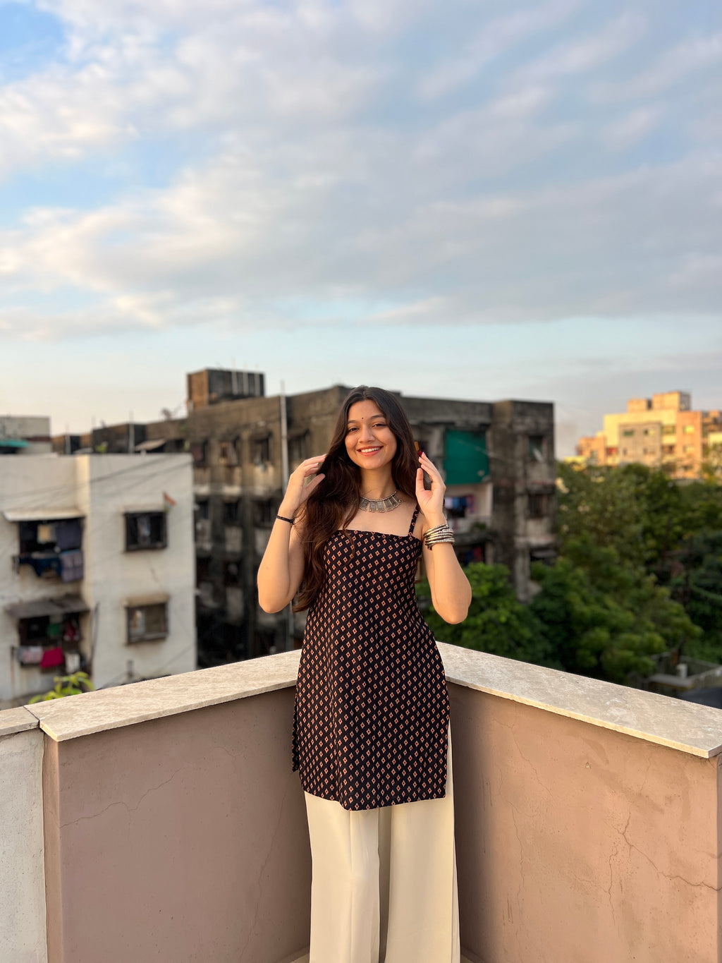 Mira long padded backless kurti