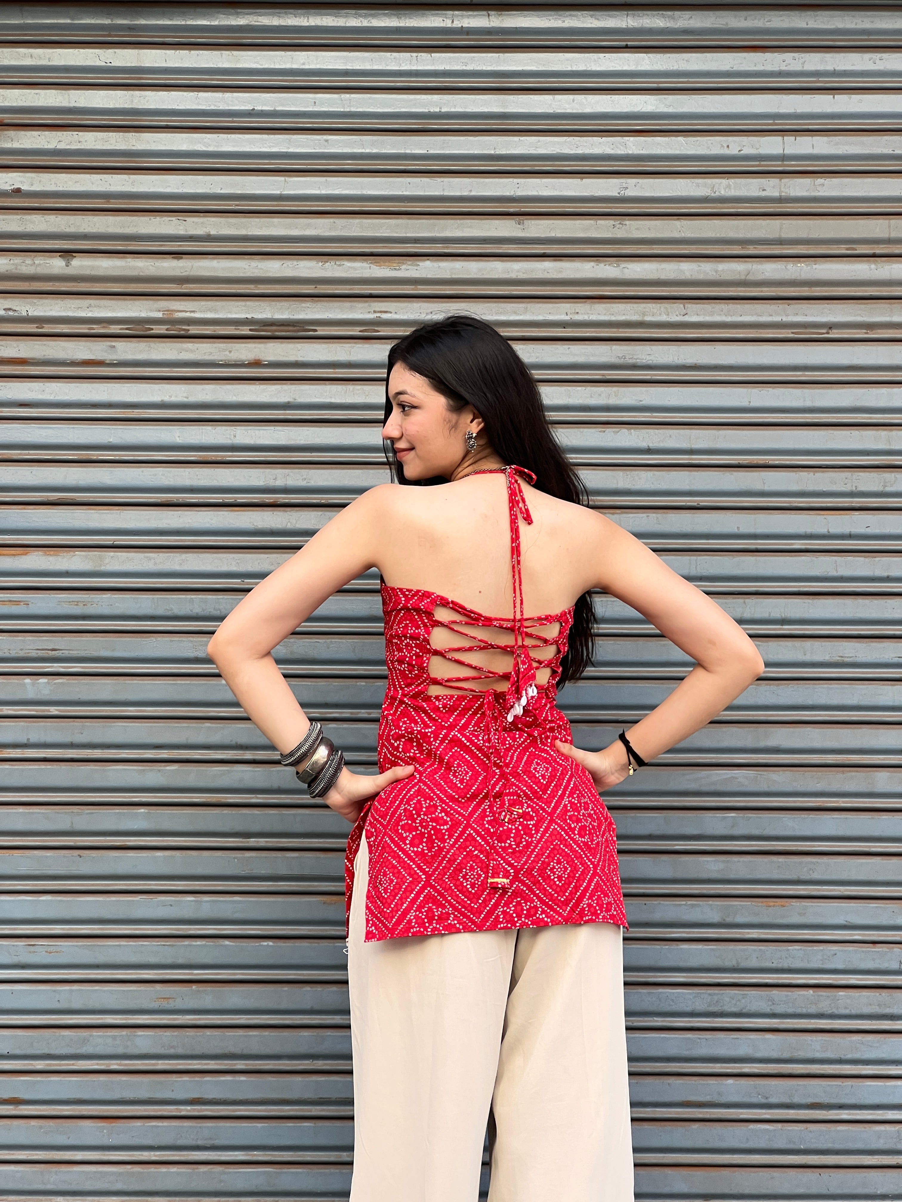 Swara Padded Halterneck Kurti