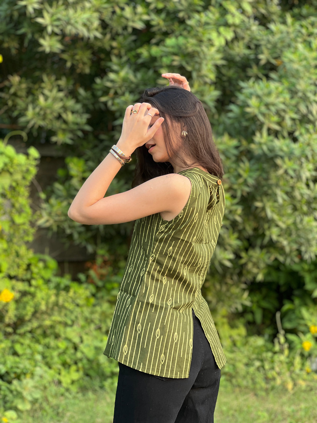 Tavisha Olive Halterneck Top