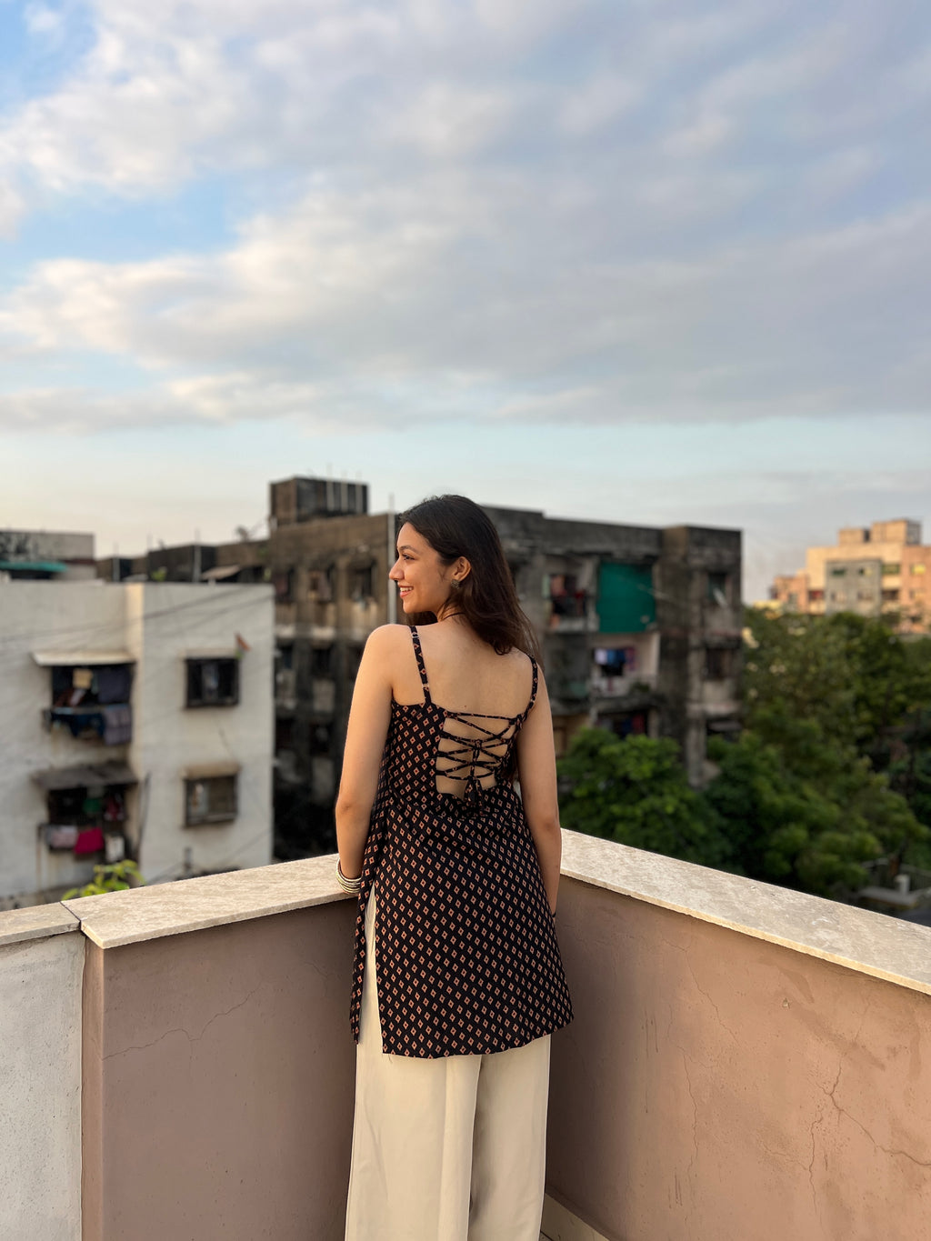 Mira long padded backless kurti