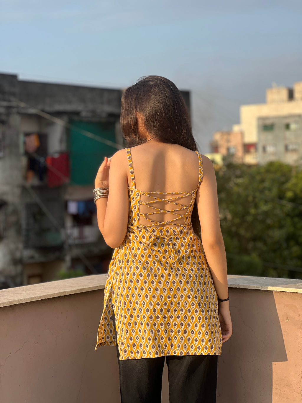 Vanshika backless padded Kurti