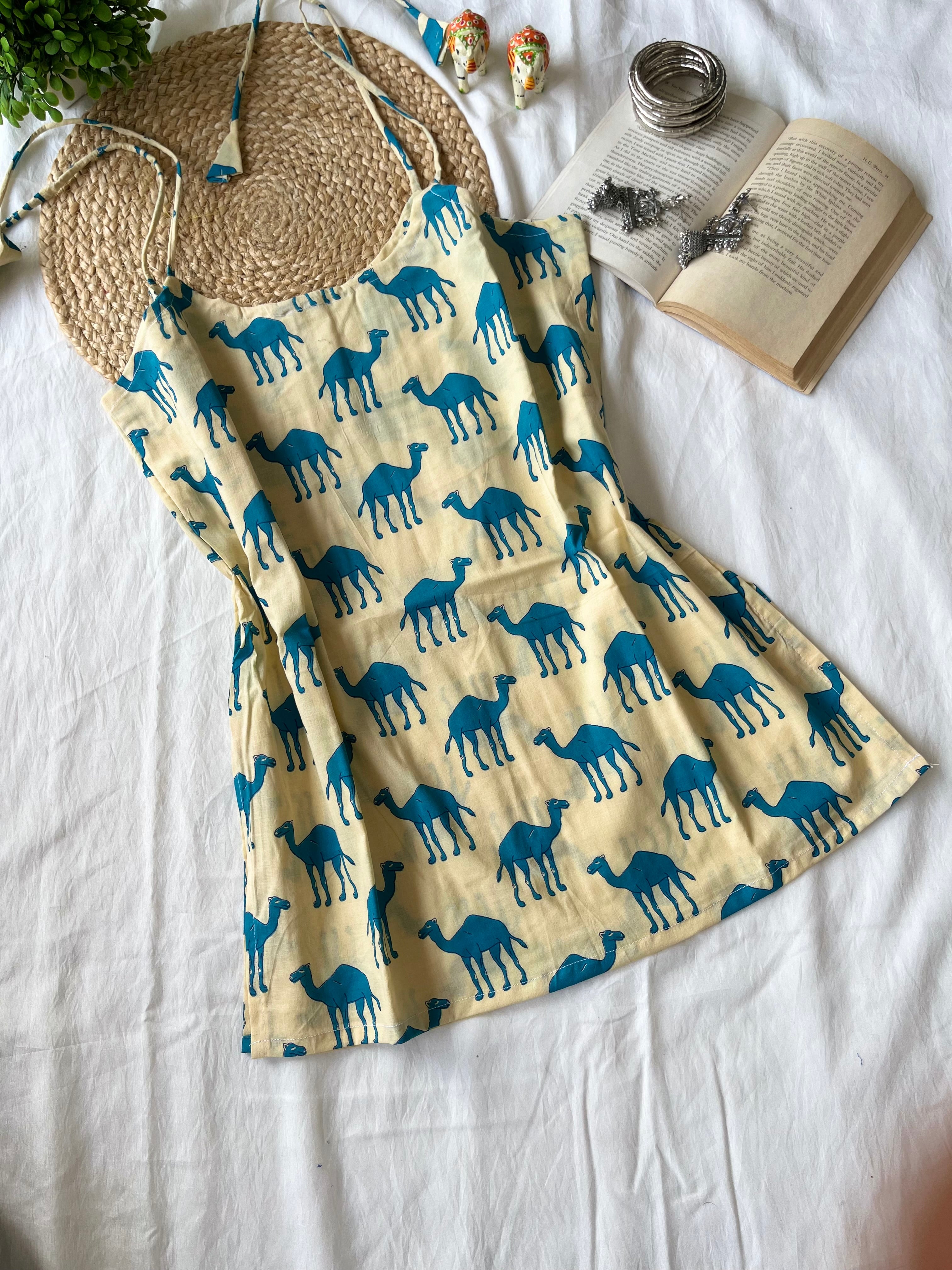 Blue Camy Strep Kurti