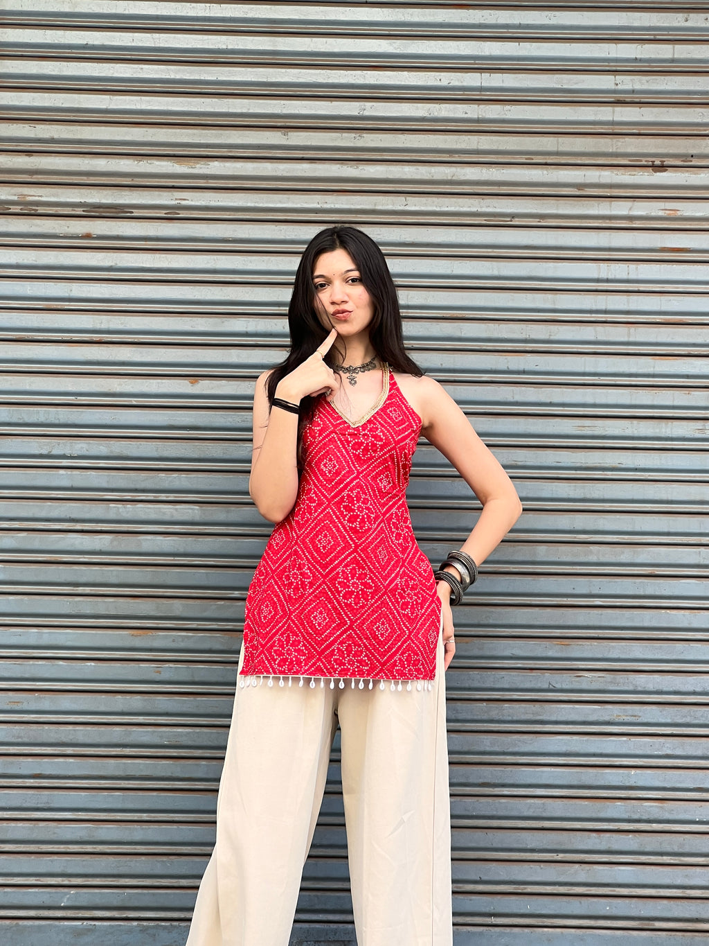 Swara Padded Halterneck Kurti