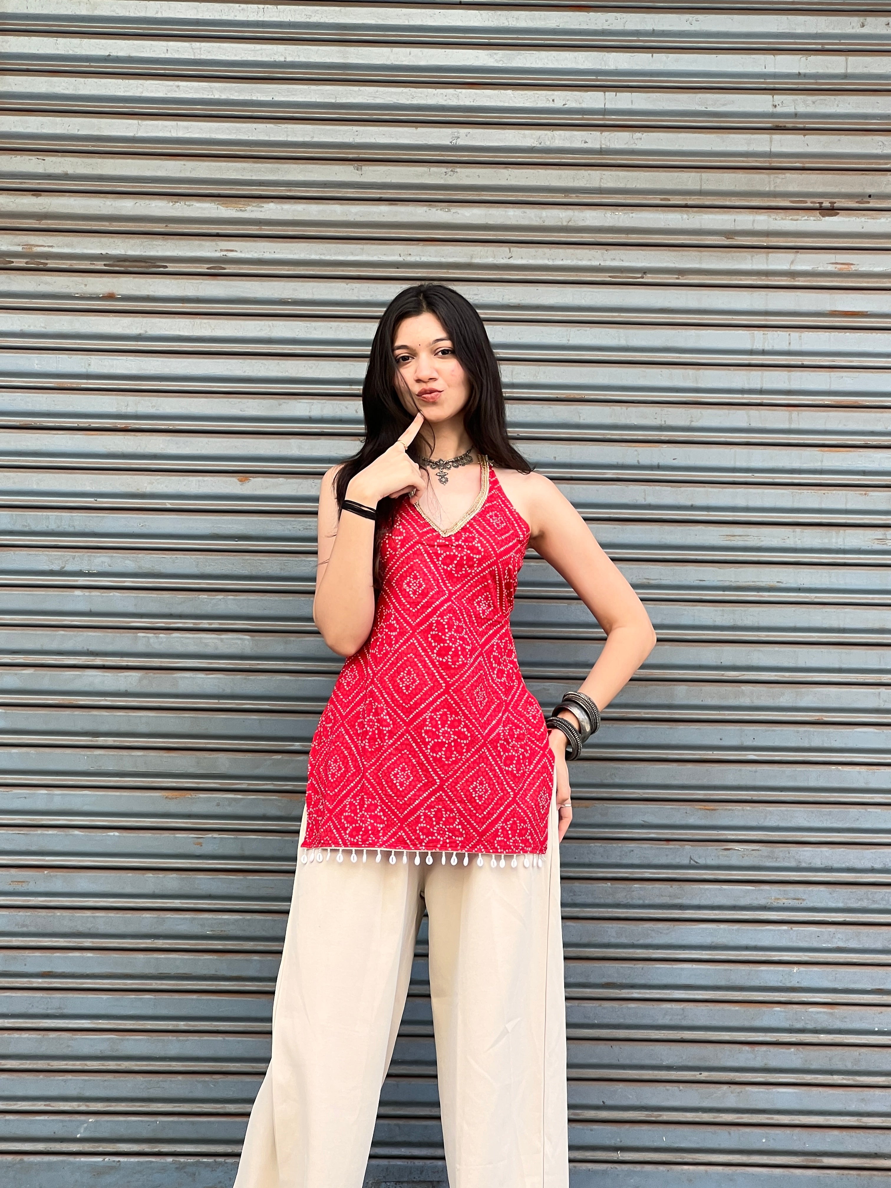 Swara Padded Halterneck Kurti