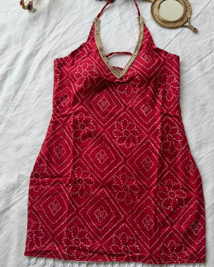 Swara Padded Halterneck Kurti